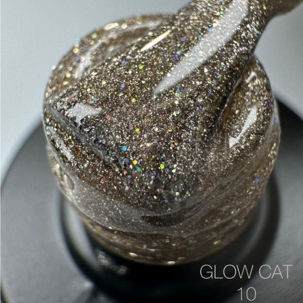 Гель-лак Saga Professional Glow Cat 10 золотистый, 10 мл SGGC10 фото