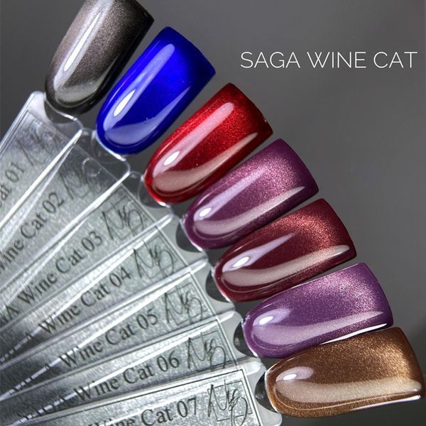 Гель-лак кошачий глаз SAGA Professional Wine Cat 04 бордовый, 10 мл SGWC04 фото