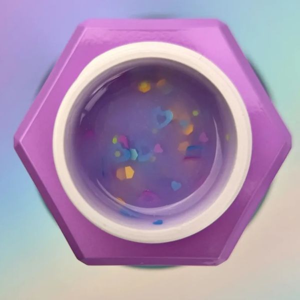 Гель для наращивания YOU ARE CUTE Builder Gel 26 молочно-сиреневый с декоративными сердечками, 15 мл YACBG26 фото