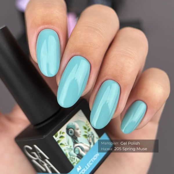 Гель-лак AI колекція GA&MA AI collection 205 Spring Muse, бірюзовий, 10 мл GMAI205 фото