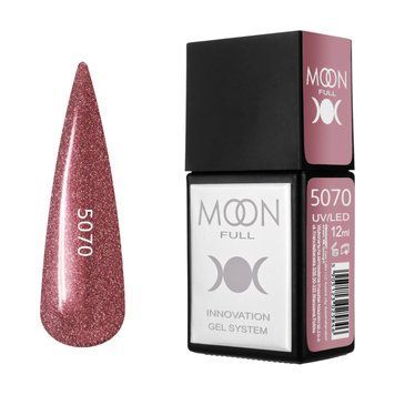 Гель-лак MOON FULL Amazing Color Gel polish №5070 темно-рожевий з шиммером, 12 мл AMFC5070 фото