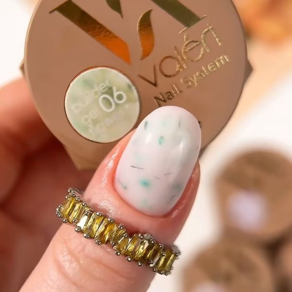 Гель із сухоцвітами VALERI Builder Gel Flower 06, світло-зелений, 15 мл BGVALF06 фото