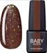 Гель-лак BABY Moon Dance Diamond №14 бежевий темний з різнокольоровим гліттером, 6 мл