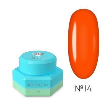 Гель для нарощування YOU ARE CUTE Juicy Gel 14 неоновий помаранчевий, 15 мл YACJG14 фото