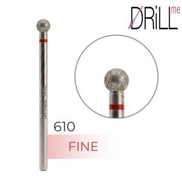 Фреза алмазная DRILL ME №610 Шар 4 мм, красная насечка DRILLME610 фото