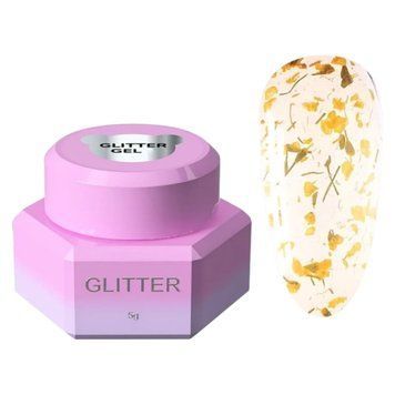 Гель с сухоцветами YOU ARE CUTE Glitter Gel 07, желтый 5 мл YACGG7 фото