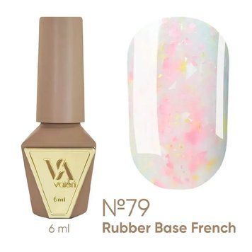 Камуфлююча база Valeri Rubber Base French 79 молочний з рожевою поталлю, 6 мл KBV79 фото