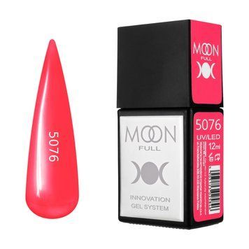 Гель-лак MOON FULL Amazing Color Gel polish №5076 червоний з рожевим підтоном, 12 мл AMFC5076 фото