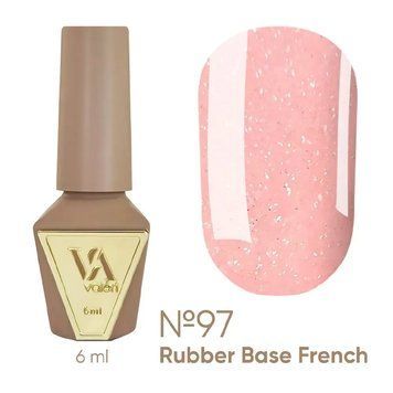 Камуфлююча база Valeri Rubber Base French 97 світлий нюд з мікроблиском, 6 мл KBV97 фото