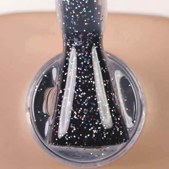 Камуфлирующий топ для ногтей DARK Shine Top №2, прозрачный с голографическими блестками, 10 мл DShineTop2 фото