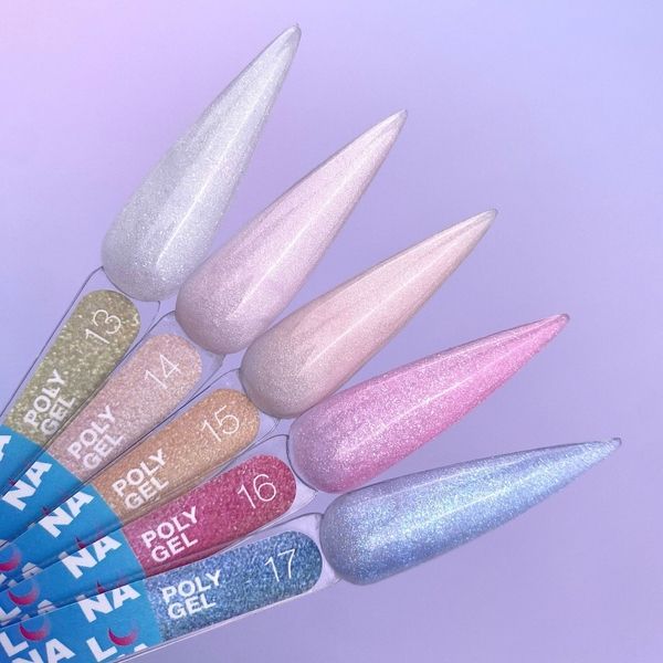 Полигель LUNAmoon для наращивания Poly Gel №13, молочный с шиммером, 30 мл LMPG13 фото