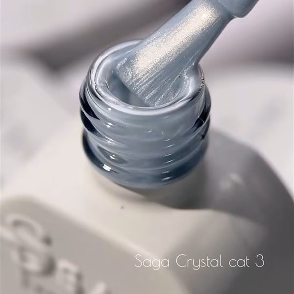 Гель-лак Saga Professional Crystal Cat 03 серо-голубой, 10 мл SGCC03 фото