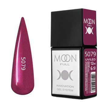 Гель-лак MOON FULL Amazing Color Gel polish №5079 сливовий дрібним шиммером, 12 мл AMFC5079 фото
