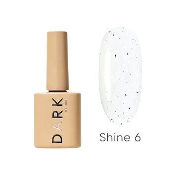 Камуфлюючий топ для нігтів DARK Shine Top №6, прозорий з срібними блискітками, 10 мл DShineTop6 фото
