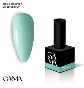 Гель-лак GA&MA Базова колекція 027 бірюзовий, 10 мл GAMA27 фото