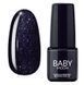 Гель-лак BABY MOON Midnight Gel polish, №08 чорний з блискітками, 6 мл