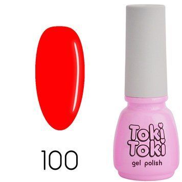 Гель-лак Toki Toki 100, 5 мл, яскраво-червоно-жовтогарячий TT100 фото