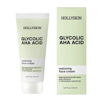 Крем відновлювальний для обличчя HOLLYSKIN Glycolic AHA Acid з гліколевою кислотою, 50 мл KOSHS39 фото
