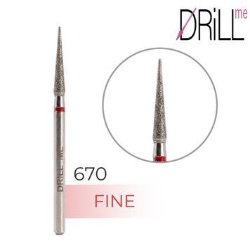 Фреза алмазная DRILL ME №670 Игла 2.3 мм, красная насечка DRILLME670 фото