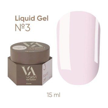 Рідкий гель для зміцнення нігтів Valeri Liquid Gel Collection №3, світлий рожевий 15 мл NVLG15-03 фото