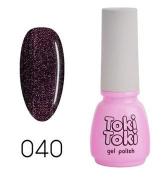 Гель-лак Toki Toki 040, 5 мл, темна ніч з блискітками TT040 фото