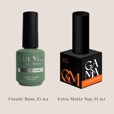 Набір GA&MA 2в1 Classic base(Класична база) / Extra Matte top(Матовий топ), 15 мл NBGM7 фото