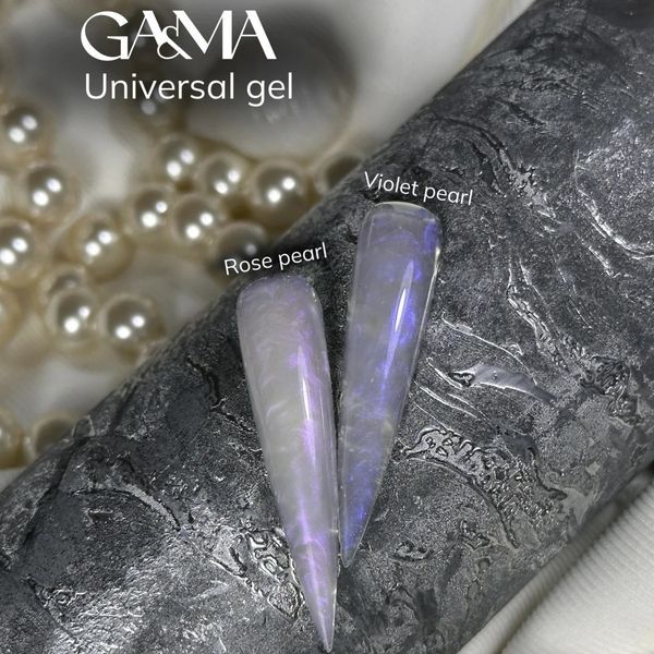 Гель для нарощування GA&MA Універсальний гель Віолет Перл (Universal Gel Violet Pearl), фіолетовий вітраж, 15 мл GGAVP15 фото