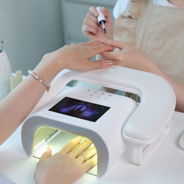 Комплект O NAIL для маникюра: лампа O NAIL UV/LED с технологиями ИИ и подлокотник O NAIL в белом цветах KONAIL01 фото