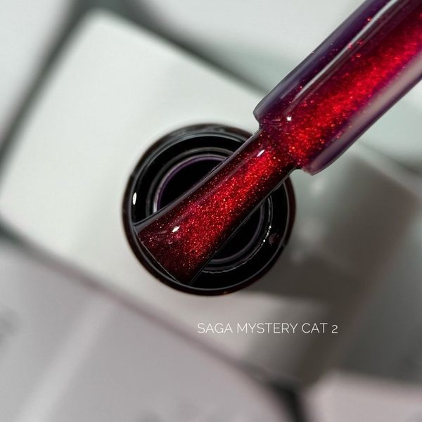 Гель-лак Saga Professional Mystery Cat 02 бордово-фіолетовий, 10 мл MC-02 фото