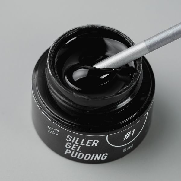 Твердий гель-лак Siller Gel Pudding 01, 5 мл, чорний SILGP01 фото