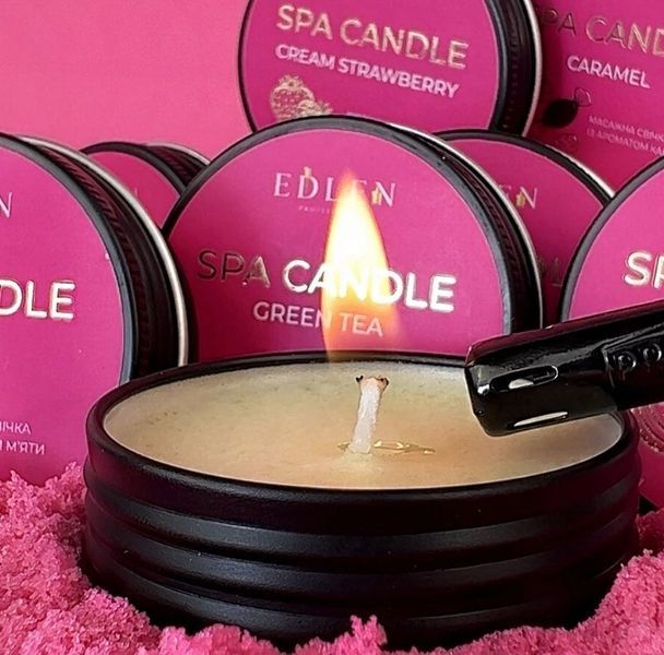 Массажная свеча Edlen Spa Candle Cream Strawberry (клубника со сливками), 30 мл SPAED02 фото
