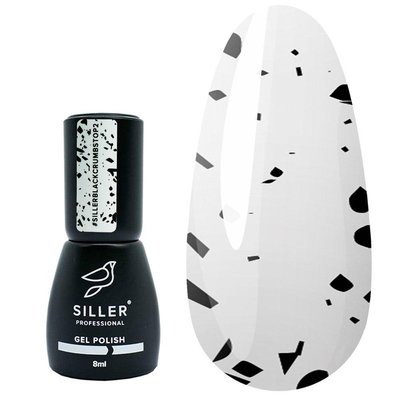 Топ для нігтів без липкого шару Siller Black Crumbs Top 02, 8 мл TSILCRU02 фото