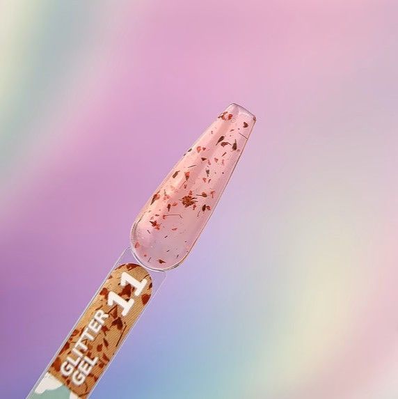 Гель с сухоцветами YOU ARE CUTE Glitter Gel 11, оранжевый 5 мл YACGG11 фото