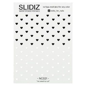 Слайдер-дизайн без лишней пленки SLIDIZ NC021, черные и белые сердечки NC021 фото