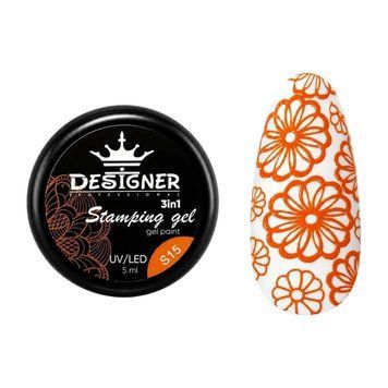 Гель-краска DESIGNER Stamping Gel Paint, S15, оранжевый, 5 мл DIZPS015 фото