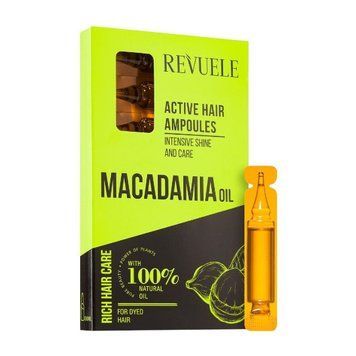 Ампулы для волос REVUELE с маслом макадамии Intensive shine Macadamia, 8 ампул по 5 мл KOSRVL26 фото