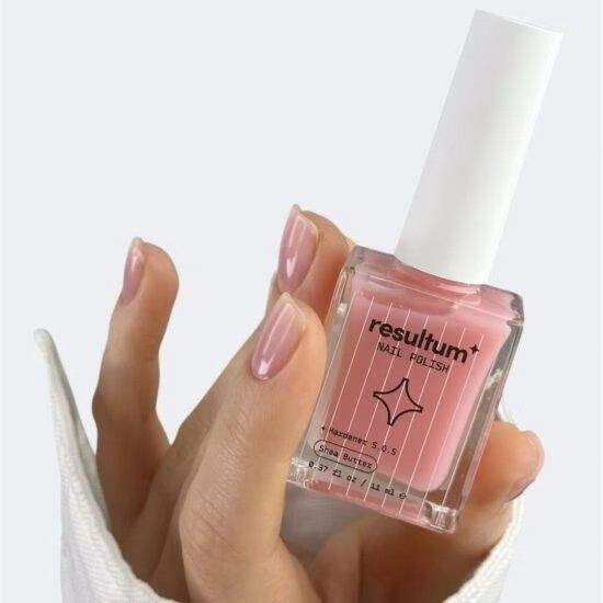 Лак-зміцнювач для нігтів Resultum Nail Polish Hardener S.O.S + Shea Butter, рожевий, 11 мл CR06 фото