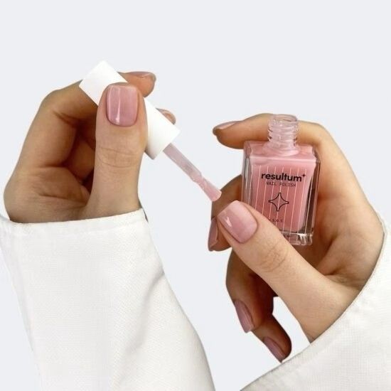 Лак-зміцнювач для нігтів Resultum Nail Polish Hardener S.O.S + Shea Butter, рожевий, 11 мл CR06 фото